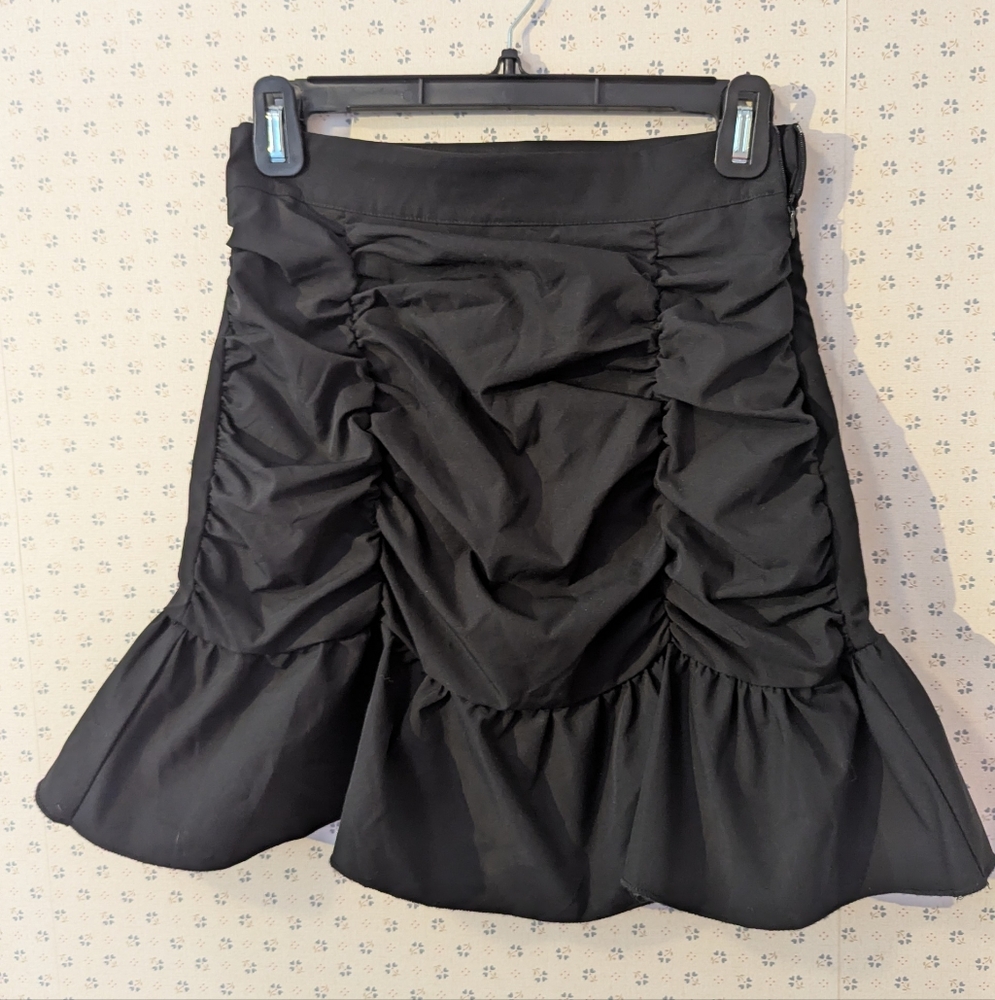 Dazy Skort Black Ruffle M Mini Skirt Lining Pebblum Tier Flirty Goth Dark Fem